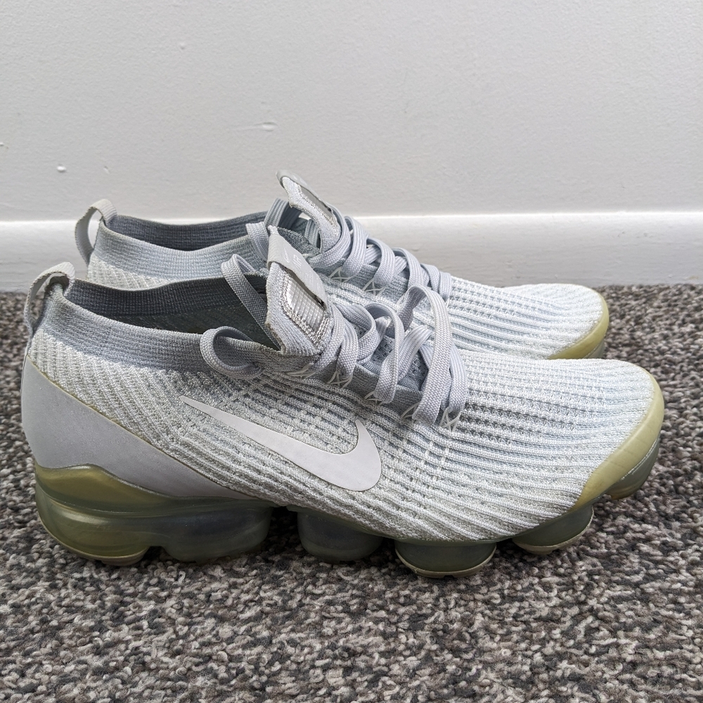 Nike Air VaporMax 2021 Flyknit 3 White Pure Platinum Mens Size 9 AJ6900-102